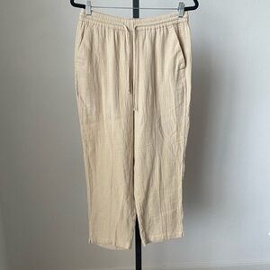 J Crew Tan Gauzy Cotton Drawstring Pants Size Medium